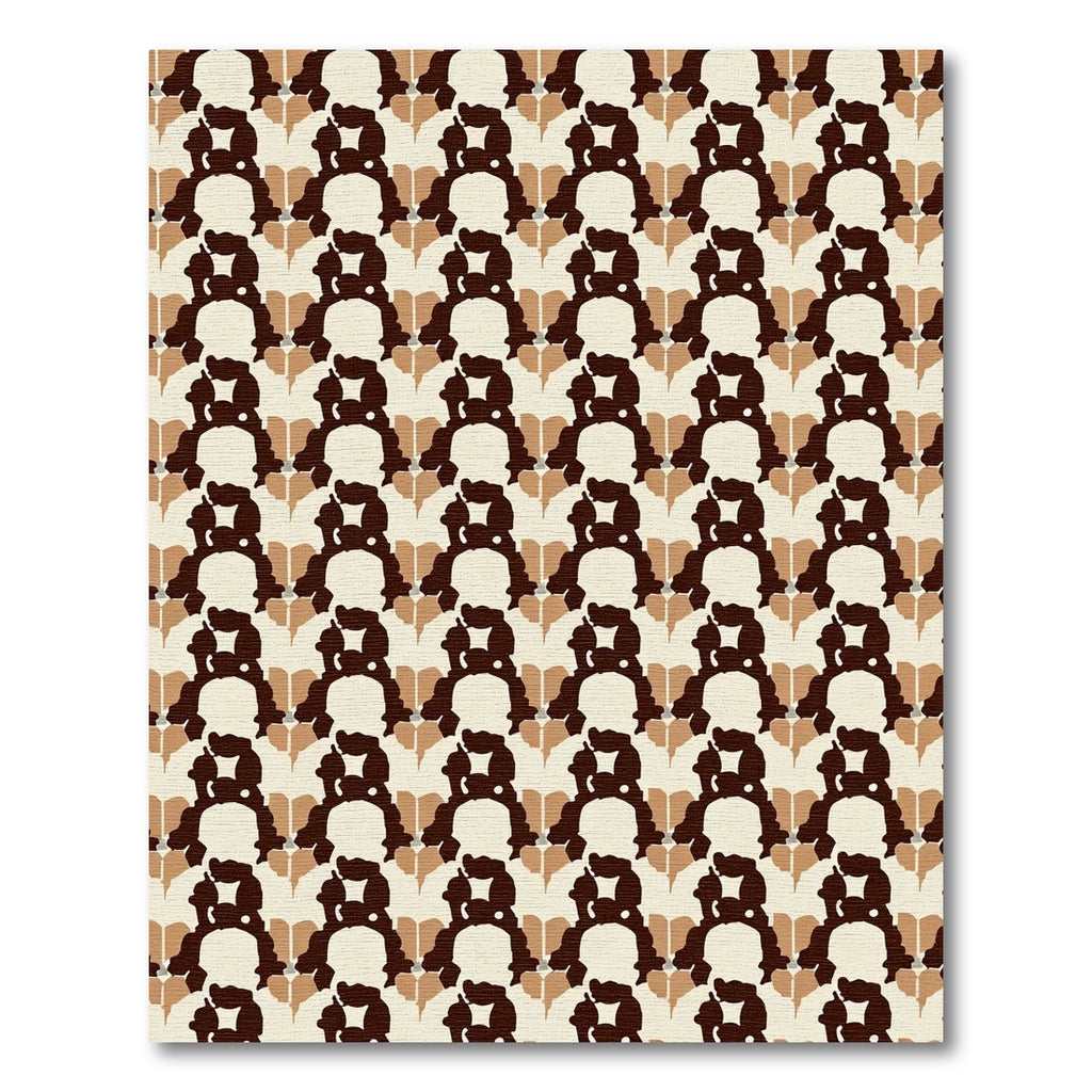 Retro Shadow Figure Arrangement Rug