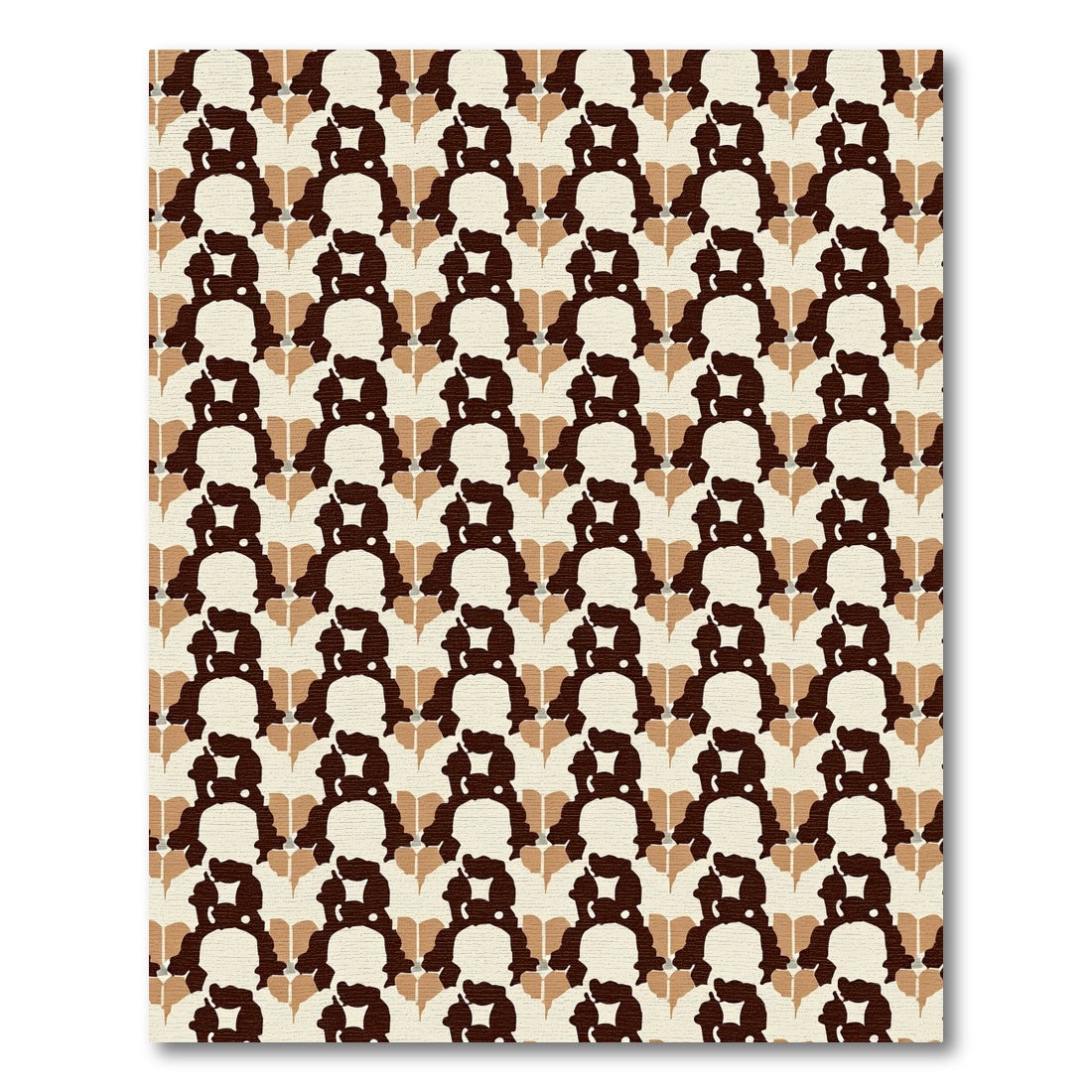 Retro Shadow Figure Arrangement Rug
