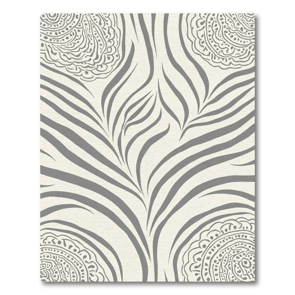 Neutral Gray Boho Inspired Faux Zebra Rug