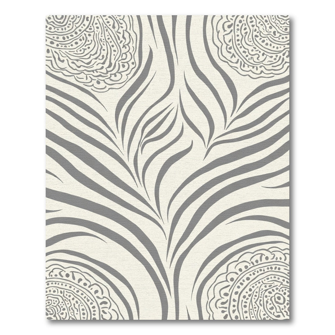 Neutral Gray Boho Inspired Faux Zebra Rug
