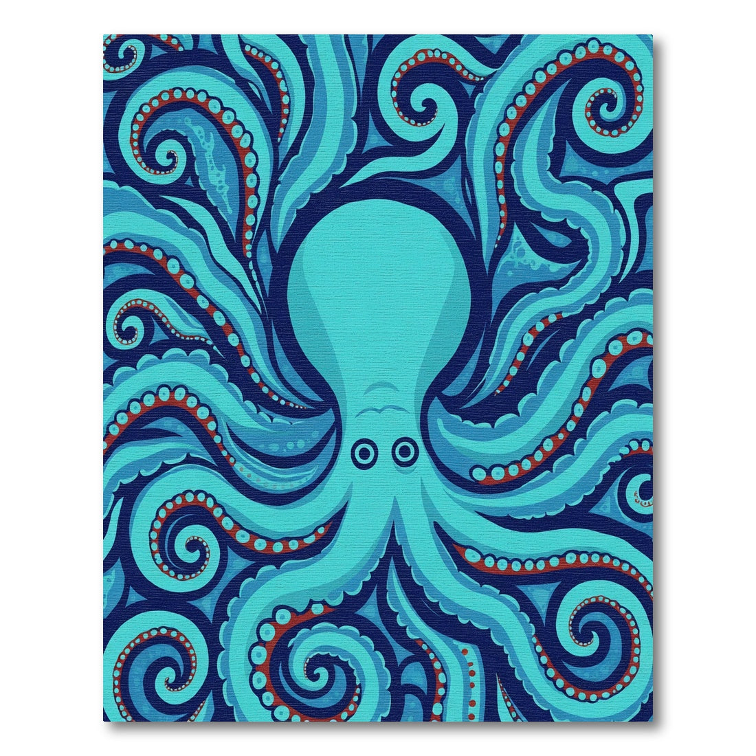 Aqua Blue Octopus Tentacle Swirl Rug