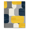 Mid-Century Block Yellow Gray Navy Rug