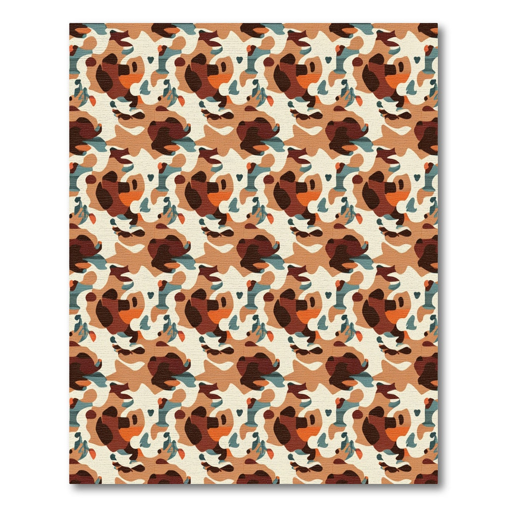 Earthy Camouflage Organic Shapes Rug