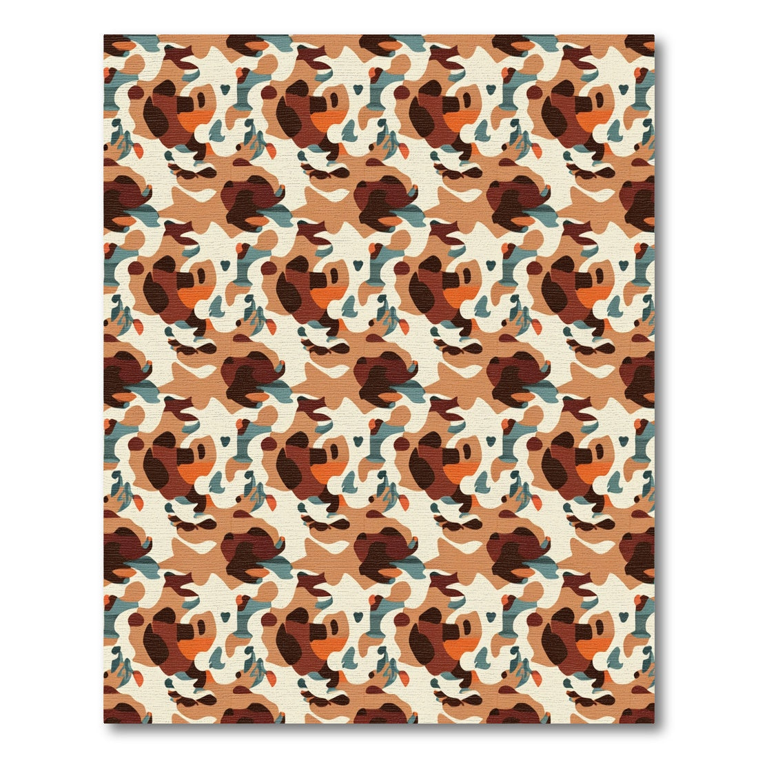 Earthy Camouflage Organic Shapes Rug