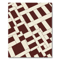 Deep Red Interlocking Geometric Blocks Rug