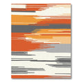 Modern Abstract Orange Gray Stripes Rug
