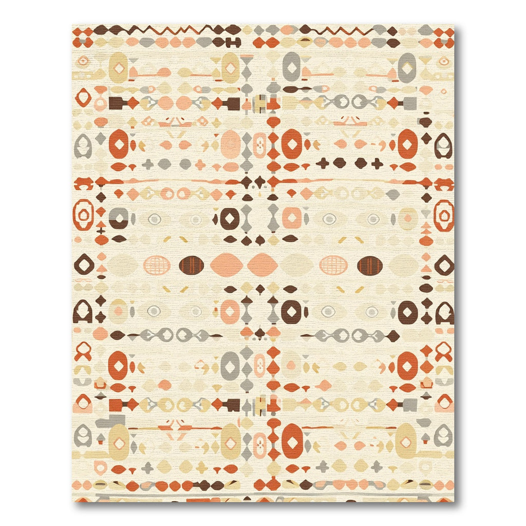 Earthy Tan Geometric Tribal Stripe Rug