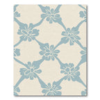 Vintage Blue Floral Lattice Rug