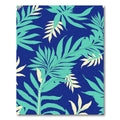 Aqua Teal Foliage Royal Blue Accent Rug