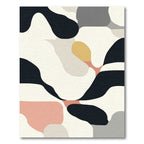 Abstract Blush Gold Organic Shapes Rug