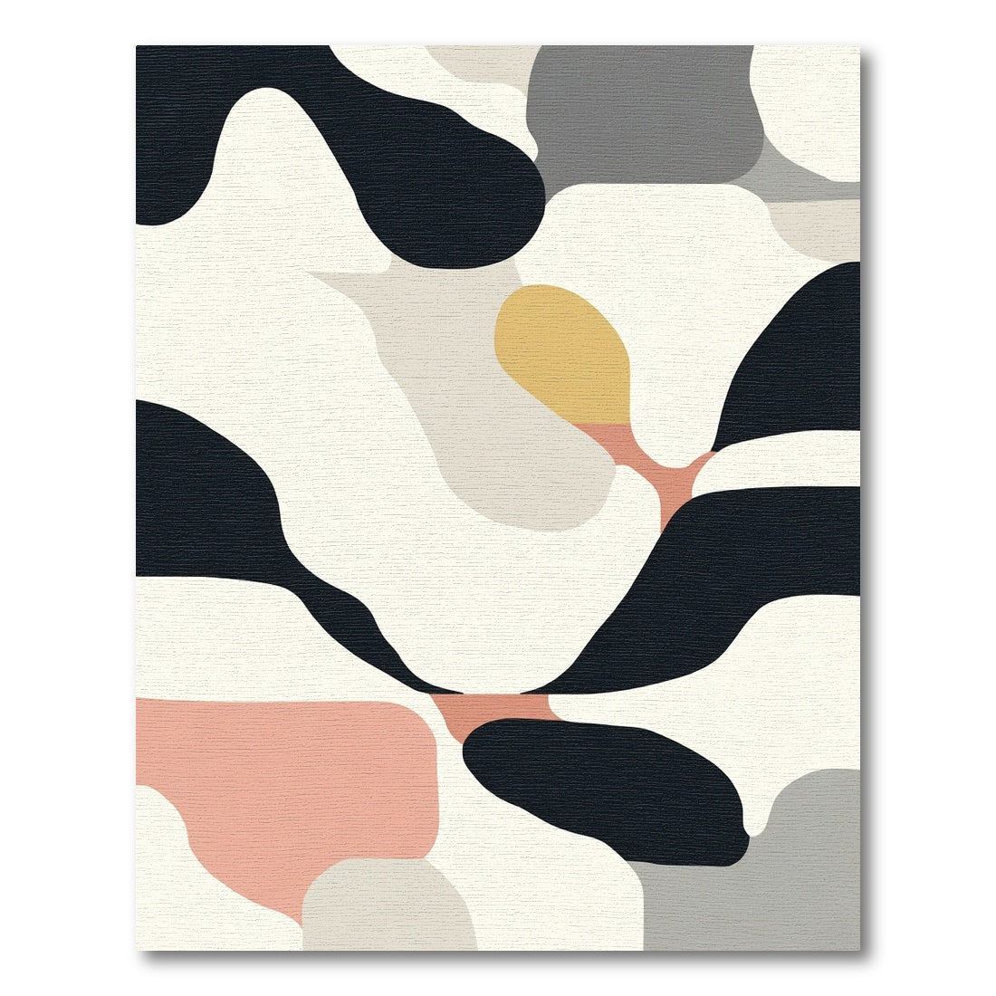 Abstract Blush Gold Organic Shapes Rug