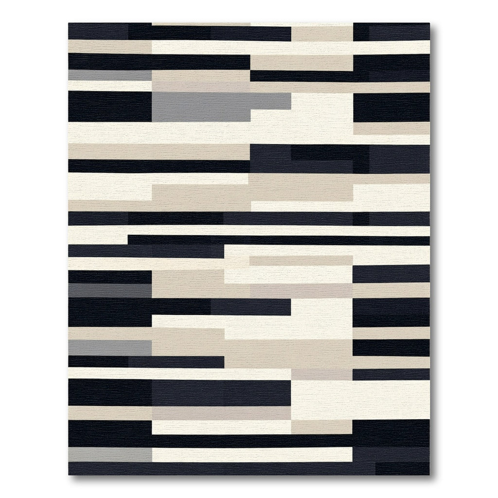 Modern Geometric Block Stripe Rug