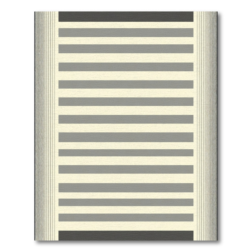 Minimalist Gray Cream Striped Rug