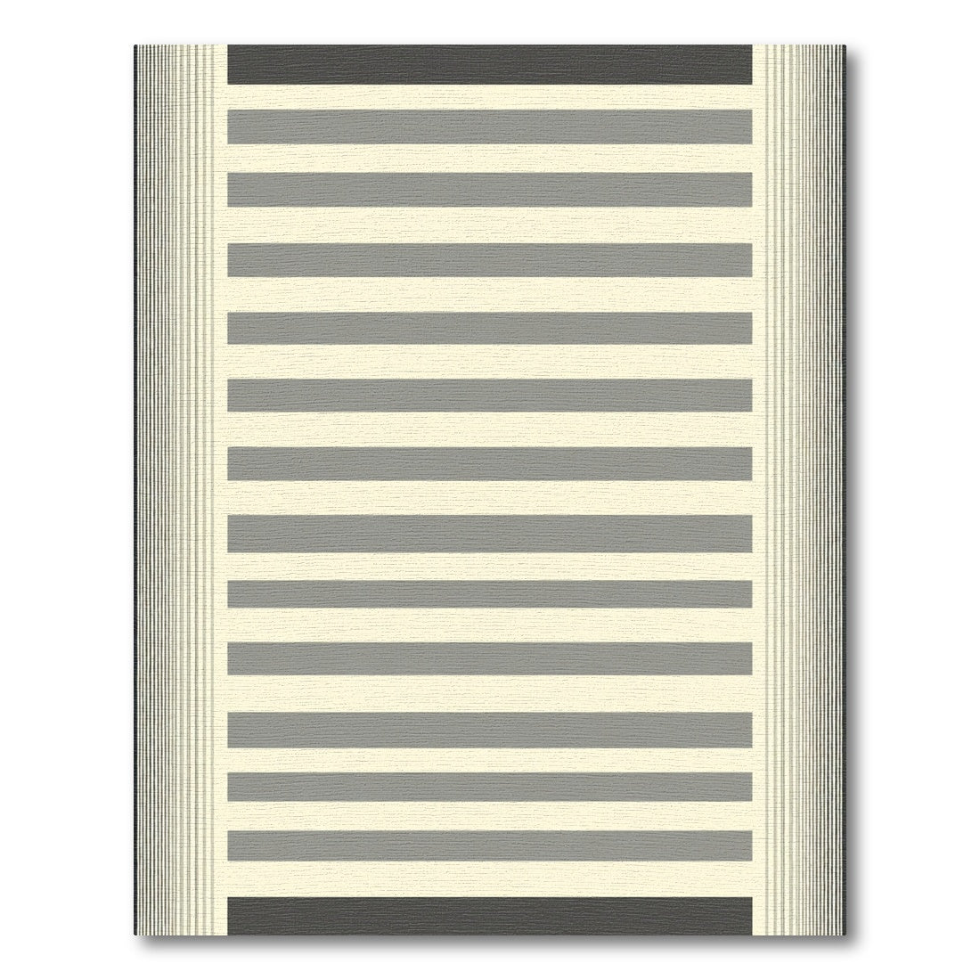 Minimalist Gray Cream Striped Rug