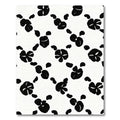 Black White Floral Scatter Rug