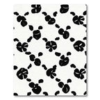 Black White Floral Scatter Rug