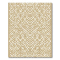 Gold and White Geometric Diamond Medallion Rug