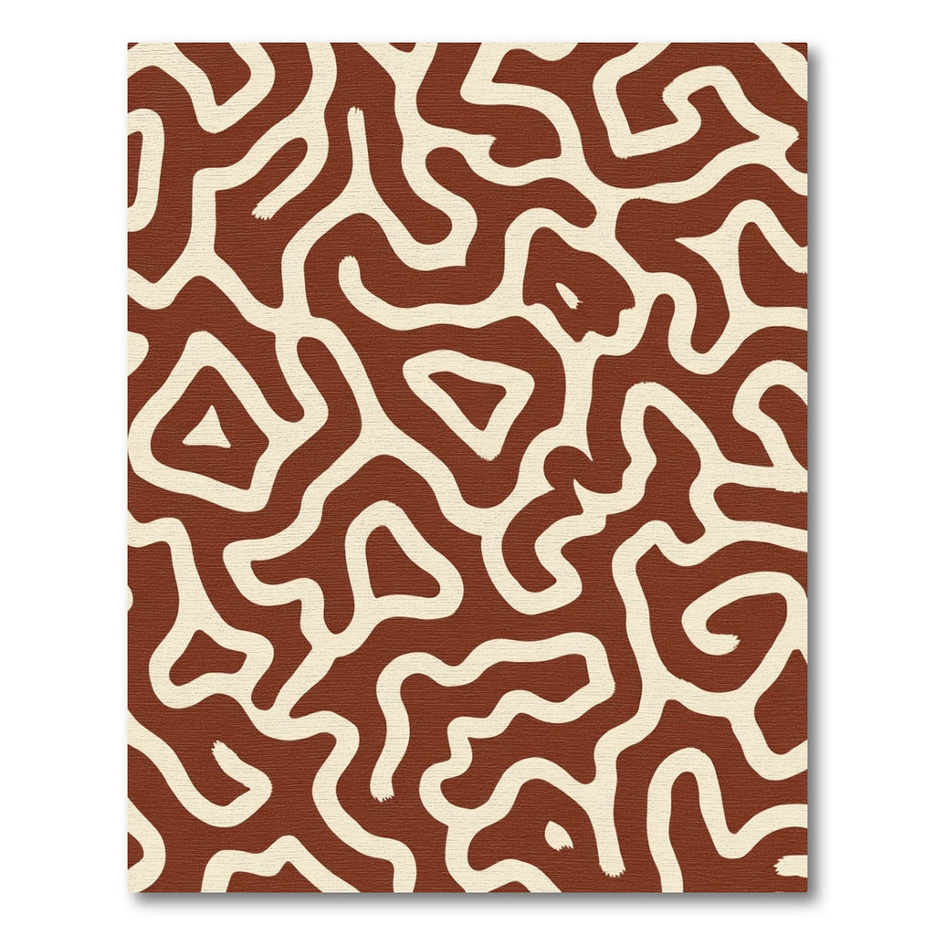 Warm Earthy Swirl Maze Rug