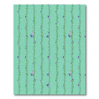 Mint Green Purple Floral Vine Runner Rug
