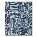 Indigo Abstract Swirl Lines Rug