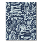 Indigo Abstract Swirl Lines Rug