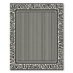 Black And White Striped Border Rug