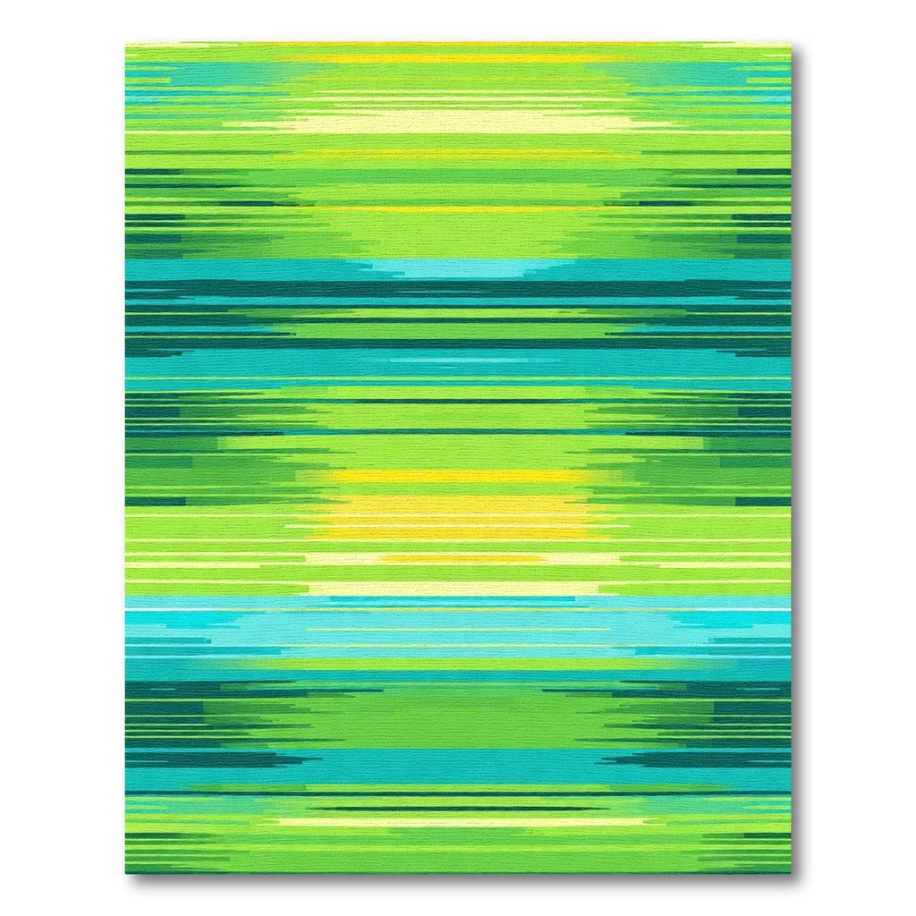 Abstract Green Teal Horizontal Lines Rug