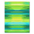 Abstract Green Teal Horizontal Lines Rug