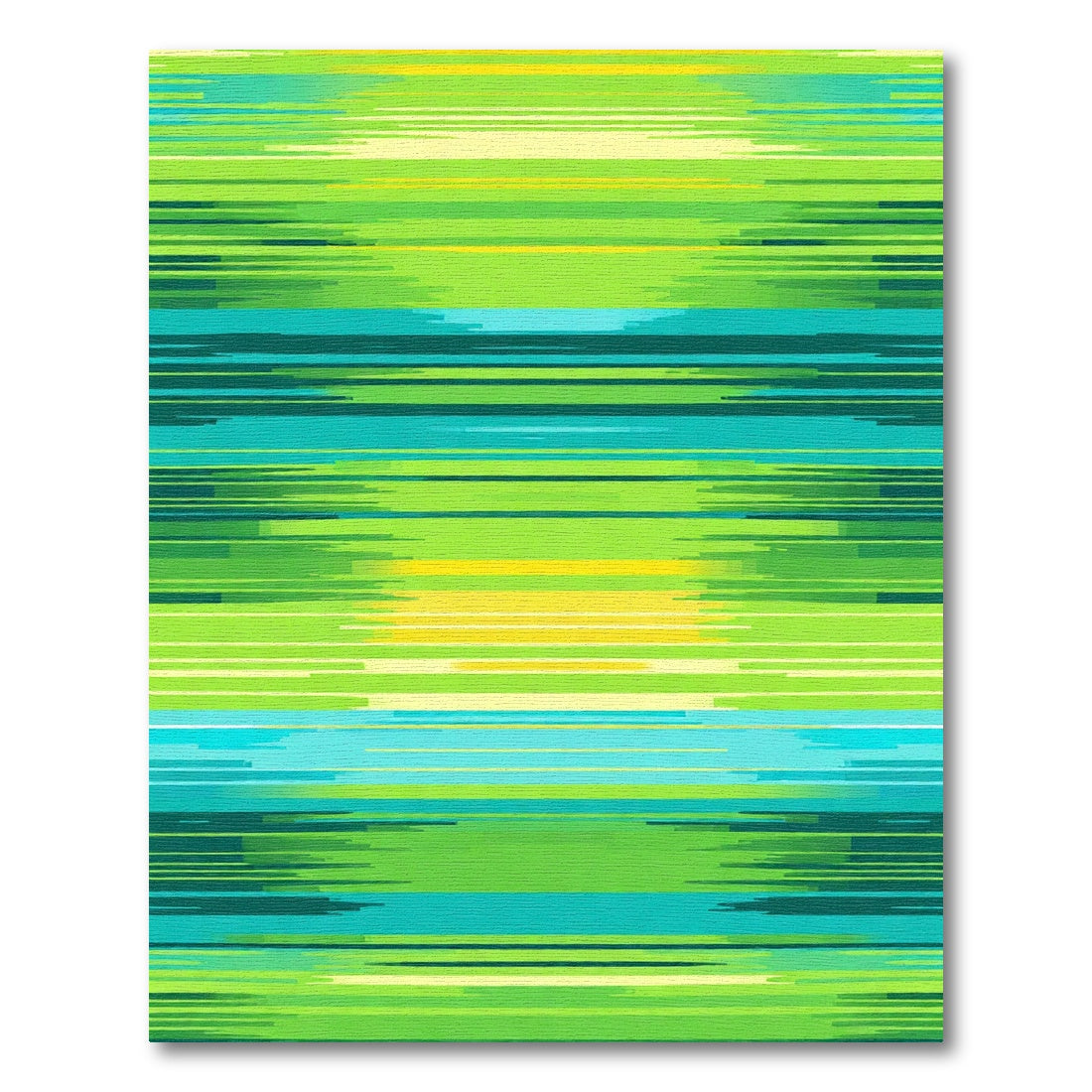 Abstract Green Teal Horizontal Lines Rug