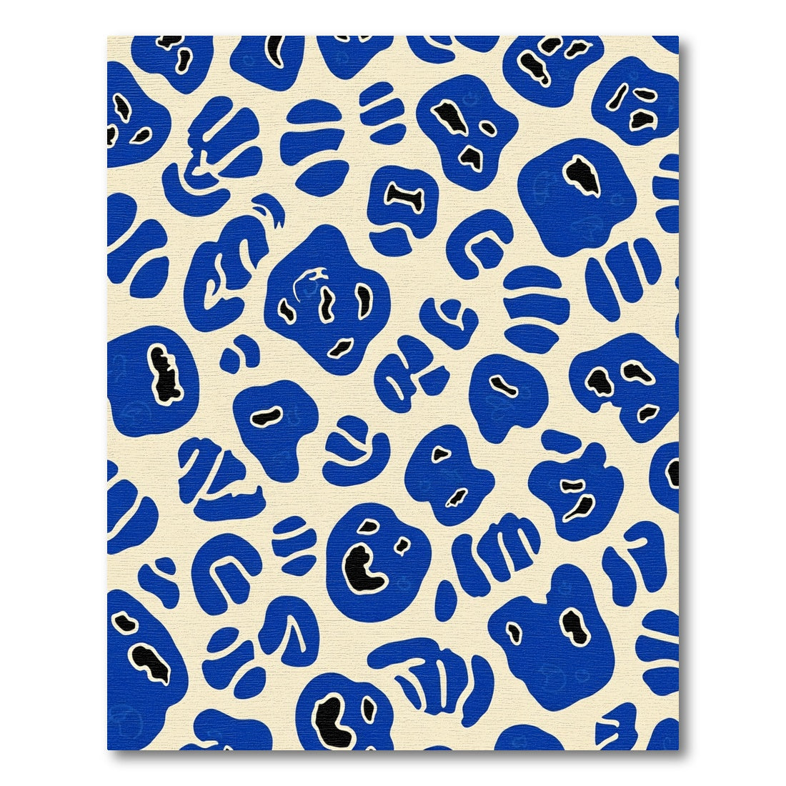 Bold Blue Amoeba Organic Shapes Rug
