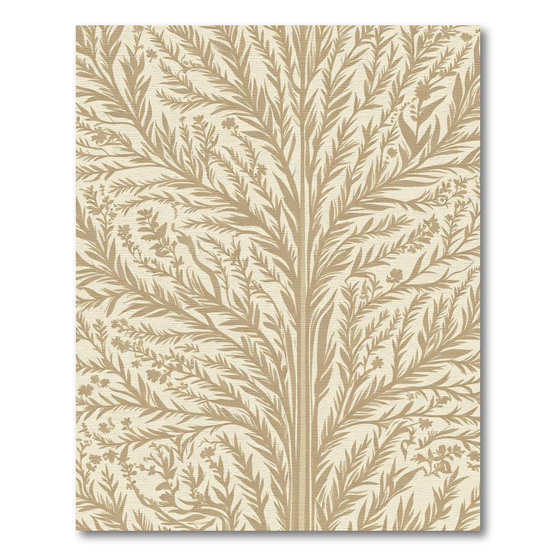 Earthy Tan Botanical Branch Harmony Rug