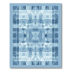 Geometric Layers Indigo Abstract Rug