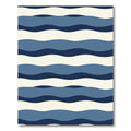 Modern Deep Blue Wave Stripes Rug