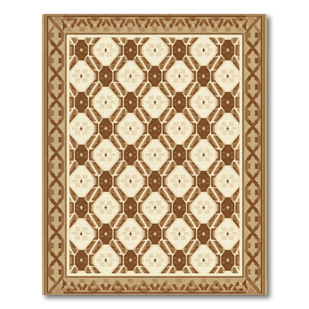 Earthy Tones Geometric Diamond Arrangement Rug