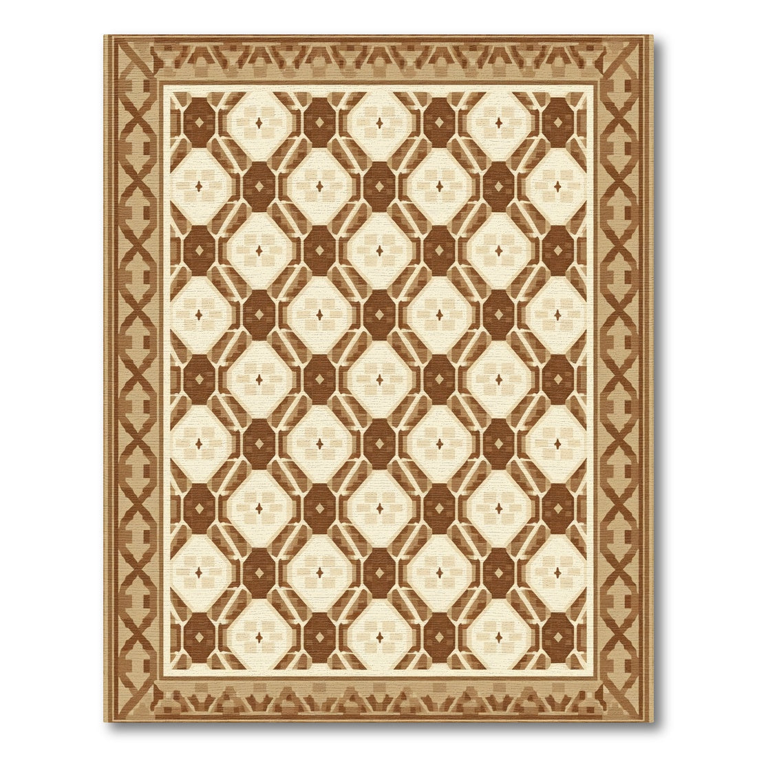 Earthy Tones Geometric Diamond Arrangement Rug