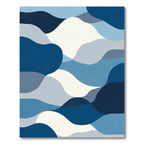 Oceanic Blue Abstract Waves Rug