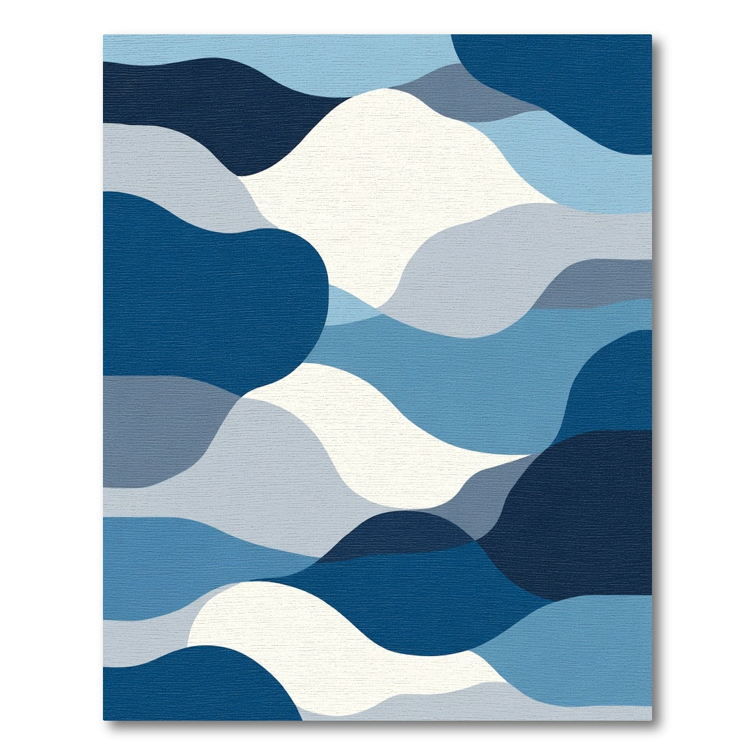 Oceanic Blue Abstract Waves Rug