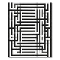Monochromatic Geometric Maze Lines Rug
