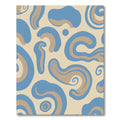 Abstract Blue Tan Swirl Composition Rug