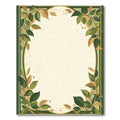Green and Gold Leafy Frame Rug