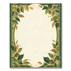 Green and Gold Leafy Frame Rug