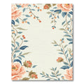 Coral Peach Floral Vines Rug