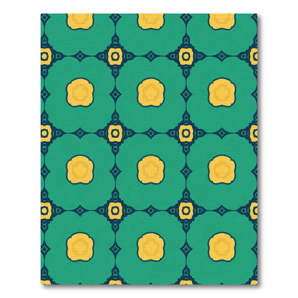 Teal Yellow Intricate Floral Medallion Rug