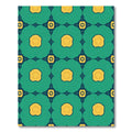 Teal Yellow Intricate Floral Medallion Rug