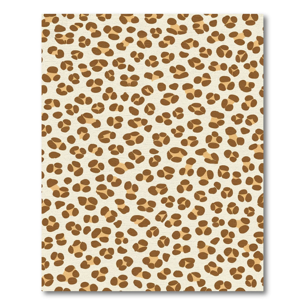 Cream Brown Spotted Animal Print Rug