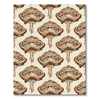 Earthy Brown Mushroom Silhouette Repeat Rug