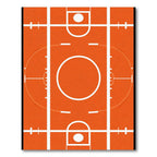 Orange Basketball Court Graphic Rug