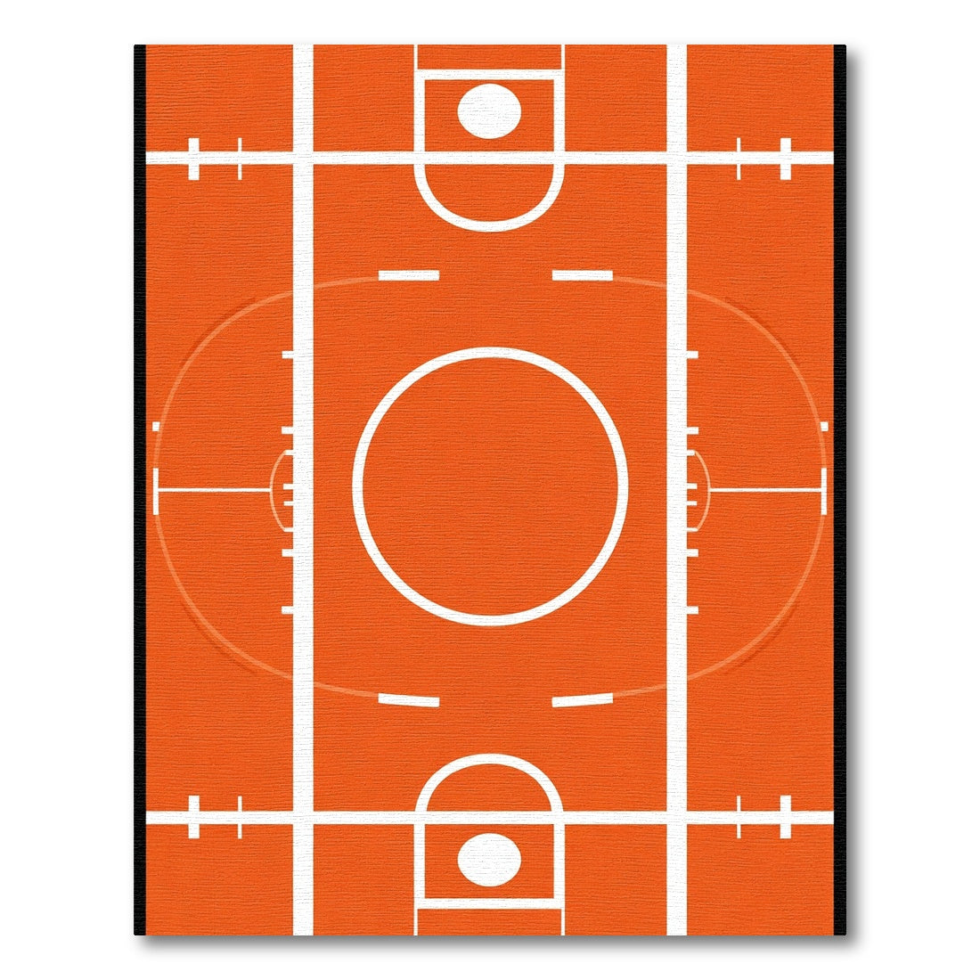 Orange Basketball Court Graphic Rug