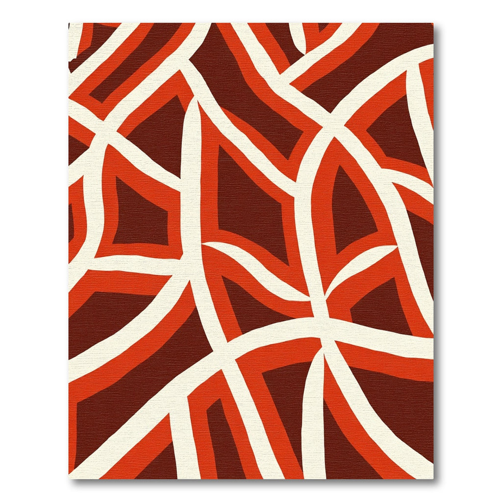Crimson Interlocking Abstract Lines Rug