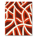 Crimson Interlocking Abstract Lines Rug